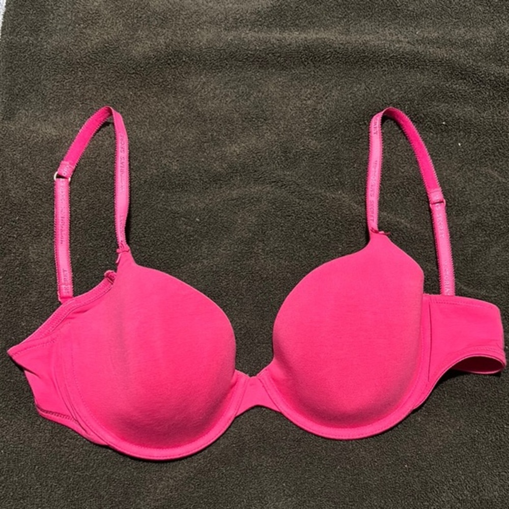 NWOT Victoria's Secret Hot Pink Lined Demi Underwire Bra Size 36D, 36 D Cotton
